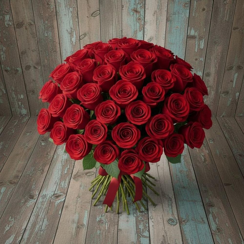 Букет 55 Красных роз Фридом в Алферово