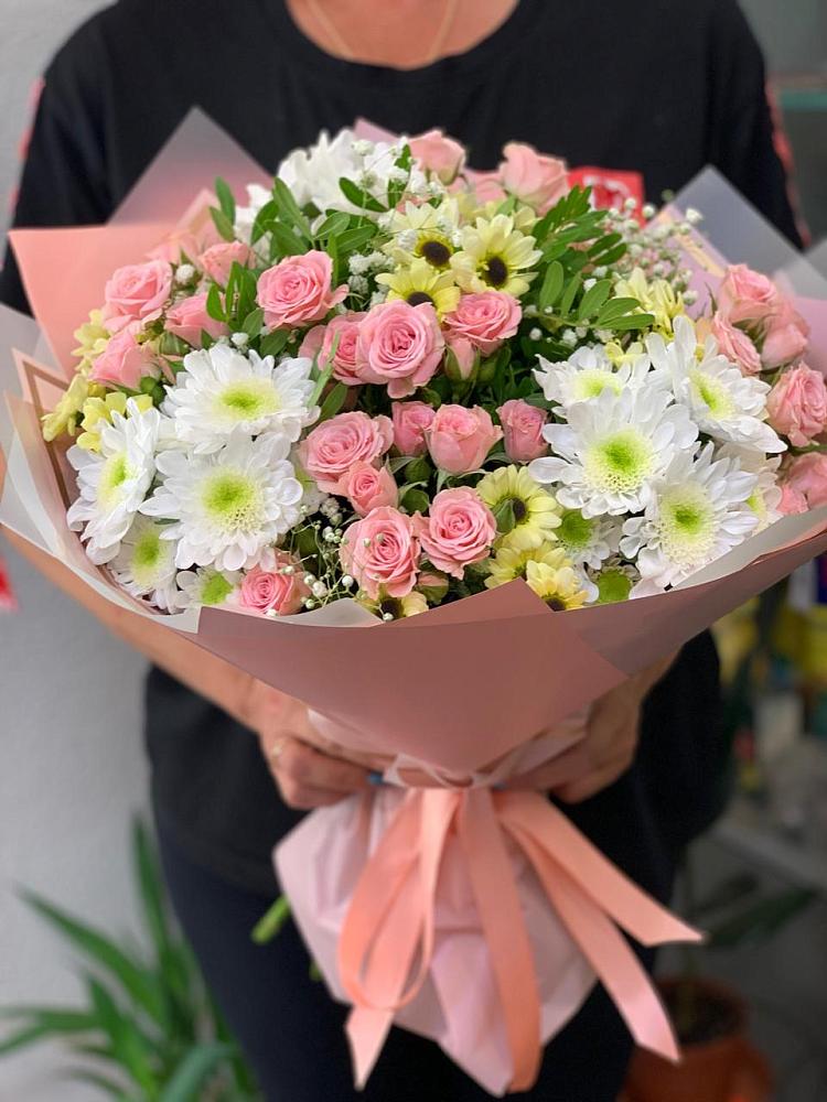 Букет цветов из: Розы и Хризантемы в Алферово