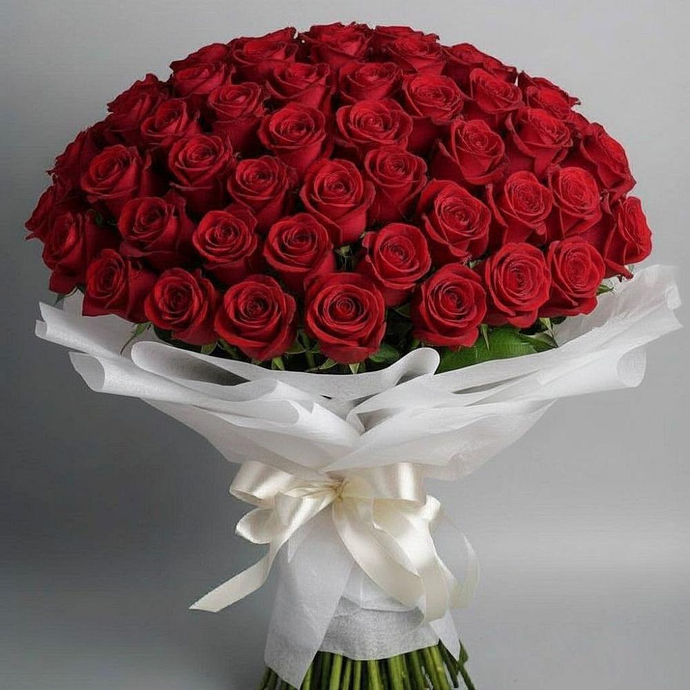 Букет 101 Красная роза Блэк Мэджик в Алферово