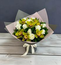 Букет цветов из:  Орхидеи и Розы #REPLACE_PRED# Алферово