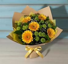 Букет цветов из:  Герберы и Хризантемы #REPLACE_PRED# Алферово