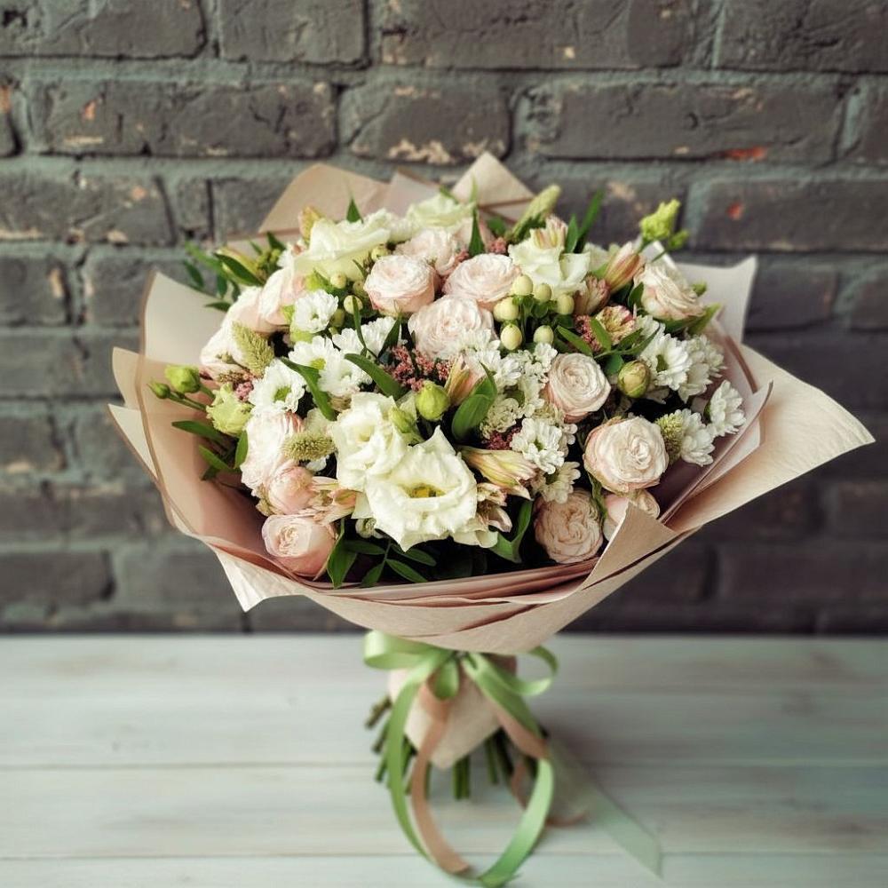 Букет цветов из: Альстромерии, Розы и Хризантемы в Алферово