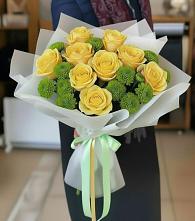 Букет цветов из:  Хризантемы и Розы в Алферово