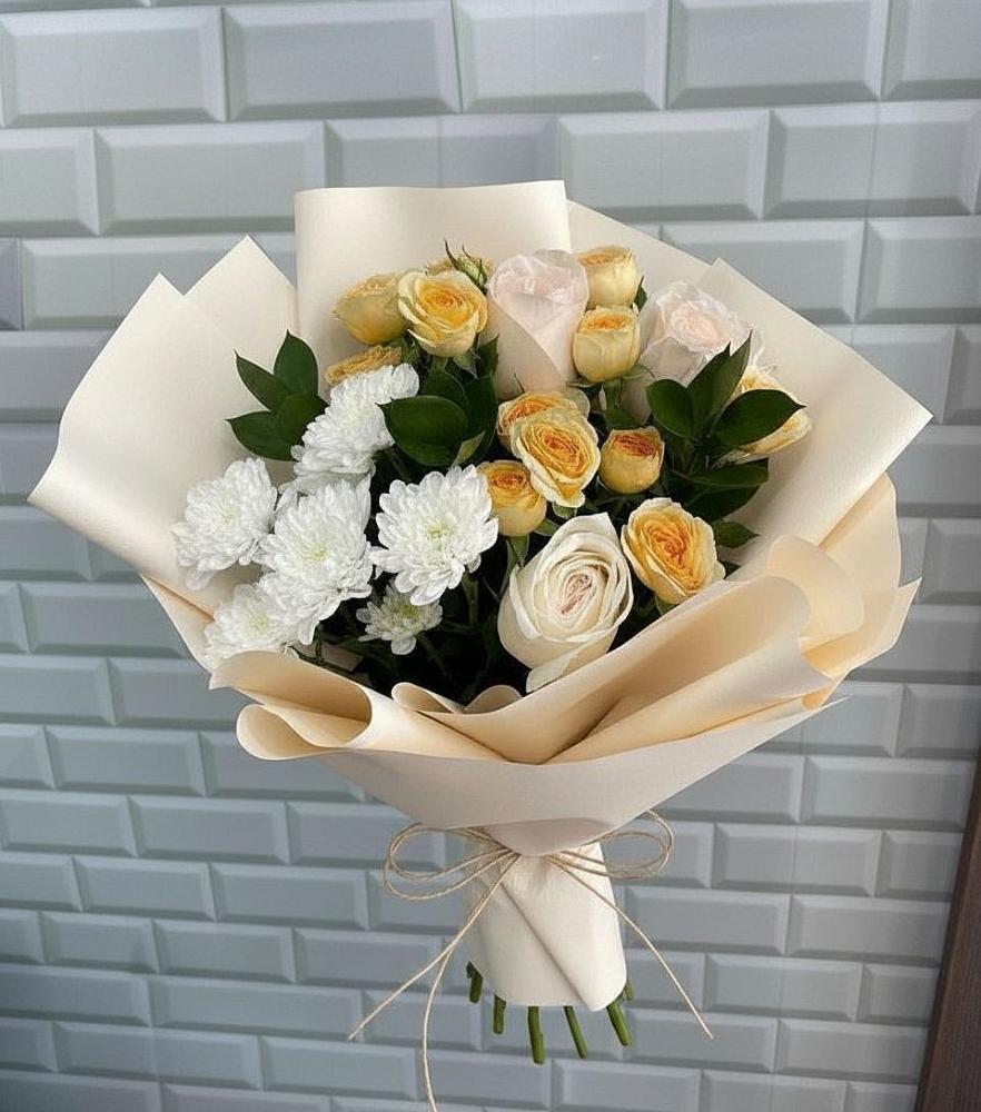 Букет цветов из: Розы и Хризантемы в Алферово