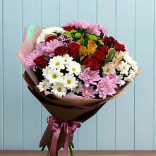 Букет цветов из:  Розы, Хризантемы и Альстромерии в Алферово