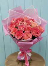 Букет 15 Розовых роз Равель в Алферово