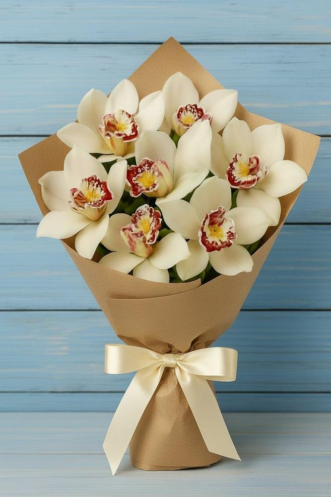 Букет цветов из: Орхидеи и Розы в Алферово